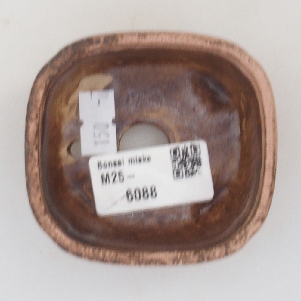 Ciotola per bonsai in ceramica 10 x 8,5 x 4 cm, marrone