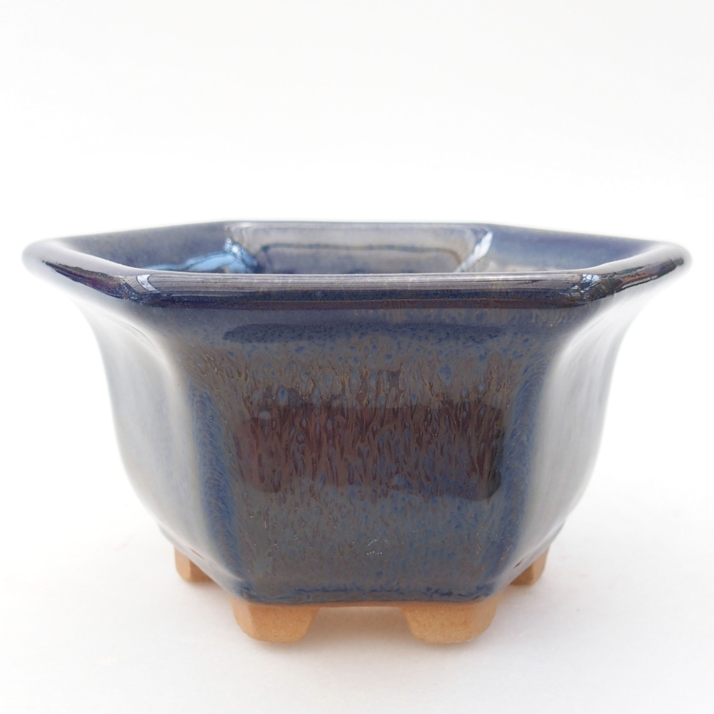 Ciotola bonsai in ceramica 10,5 x 9,5 x 5,5 cm, colore blu