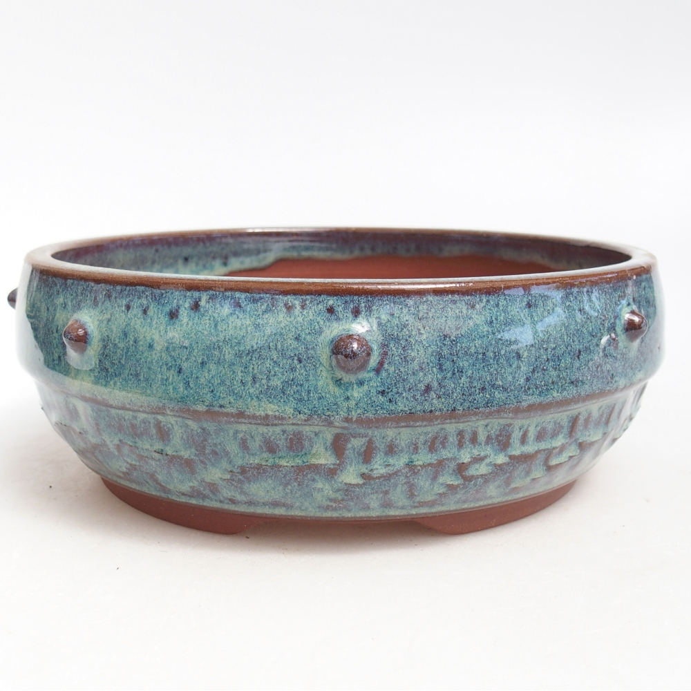 Ciotola bonsai in ceramica 17 x 17 x 6 cm, colore blu