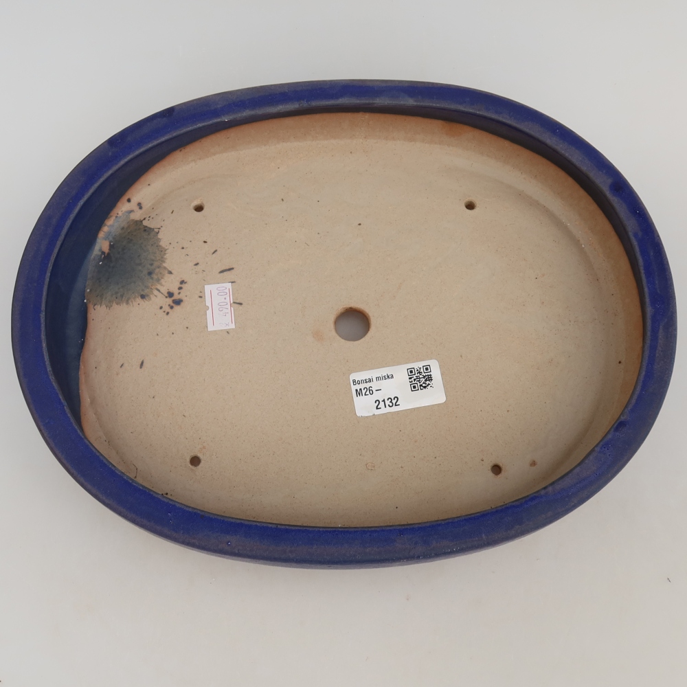 Vaso da bonsai in ceramica 27 x 21 x 5,5 cm, colore blu
