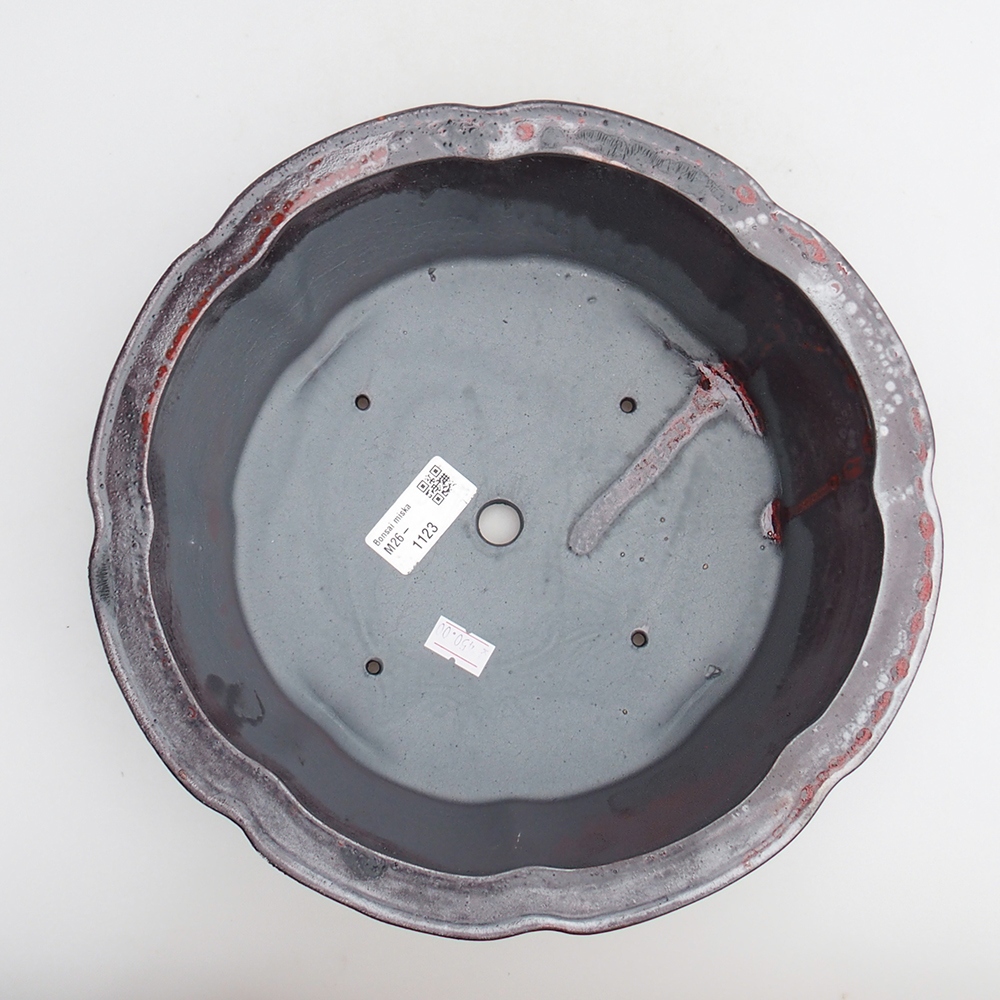 Ciotola bonsai in ceramica 26 x 26 x 8 cm, rosso-nero