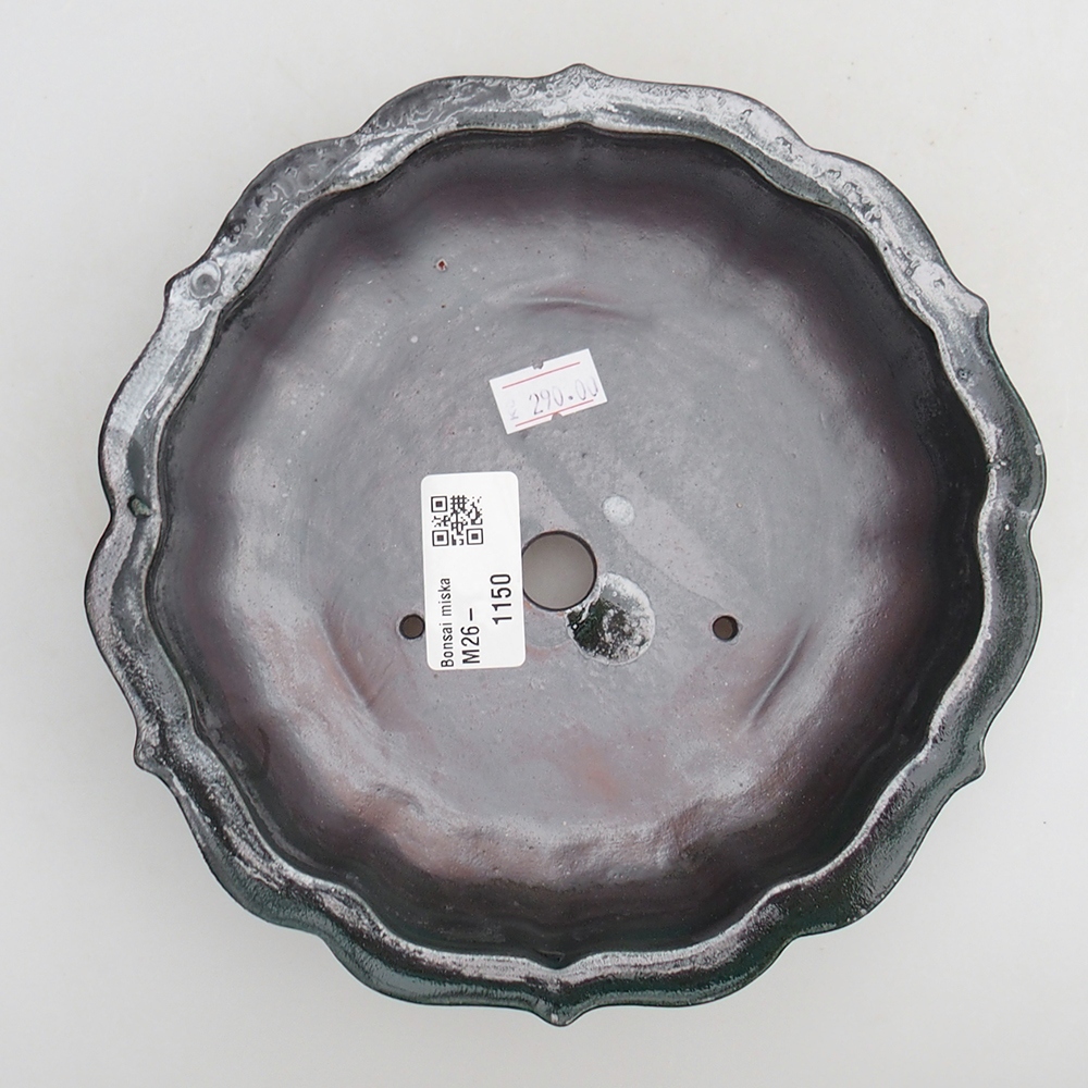 Ciotola per bonsai in ceramica 18 x 18 x 4,5 cm, verde