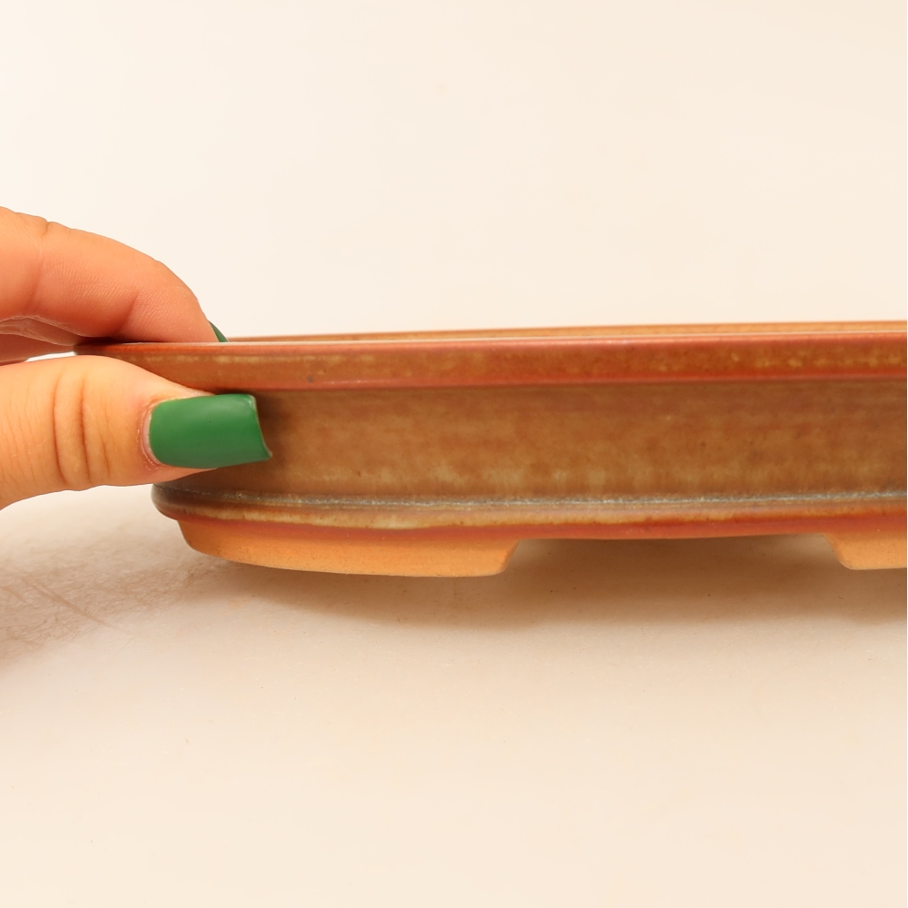 Ciotola in ceramica  21 x 14,5 x 3,5 cm, colore marrone