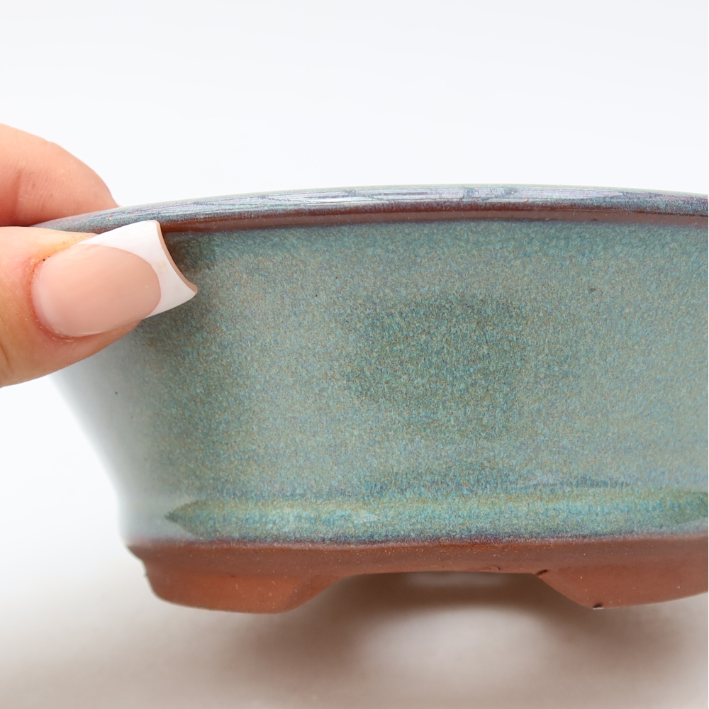 Vaso da bonsai in ceramica 15,5 x 15,5 x 5,5 cm, colore verde