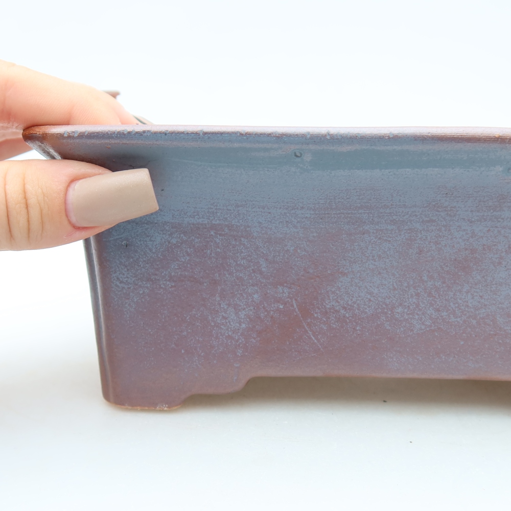 Vaso per bonsai in ceramica 18 x 13,5 x 7,5 cm, colore metallizzato