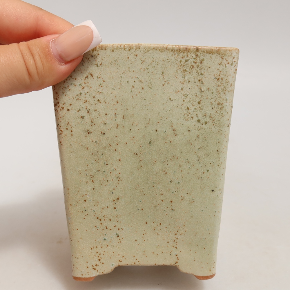 Ciotola per bonsai in ceramica 9 x 9 x 11 cm, verde