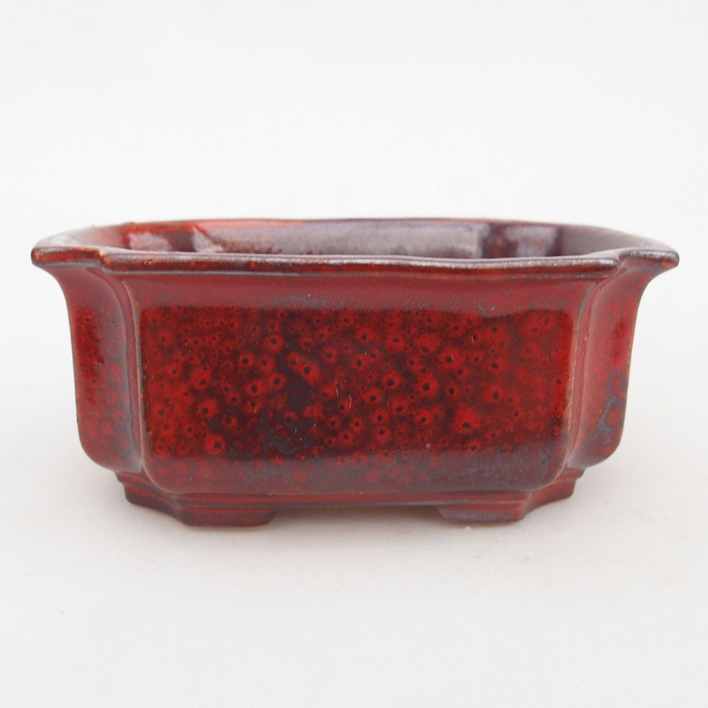 Ciotola per bonsai in ceramica 12,5 x 9 x 5,5 cm, colore rosso