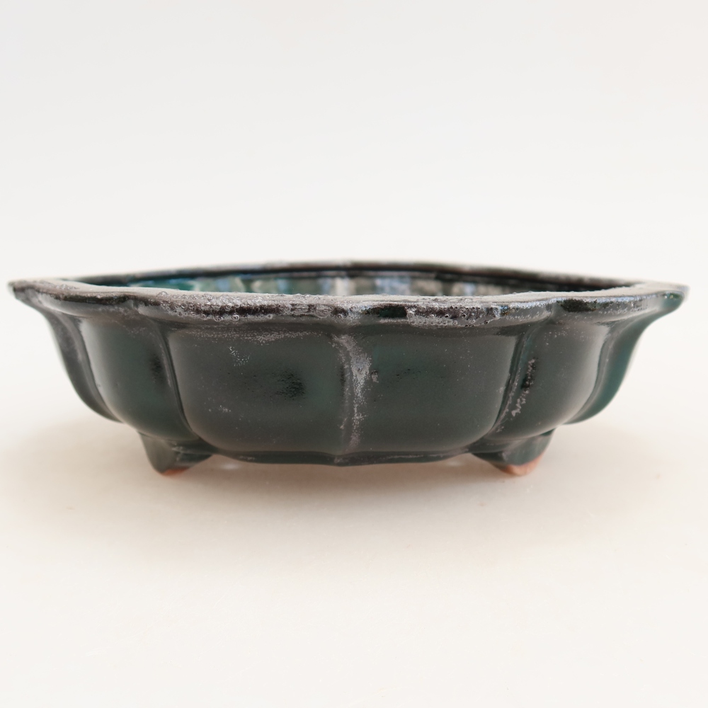Ciotola per bonsai in ceramica 18,5 x 18,5 x 5 cm, verde