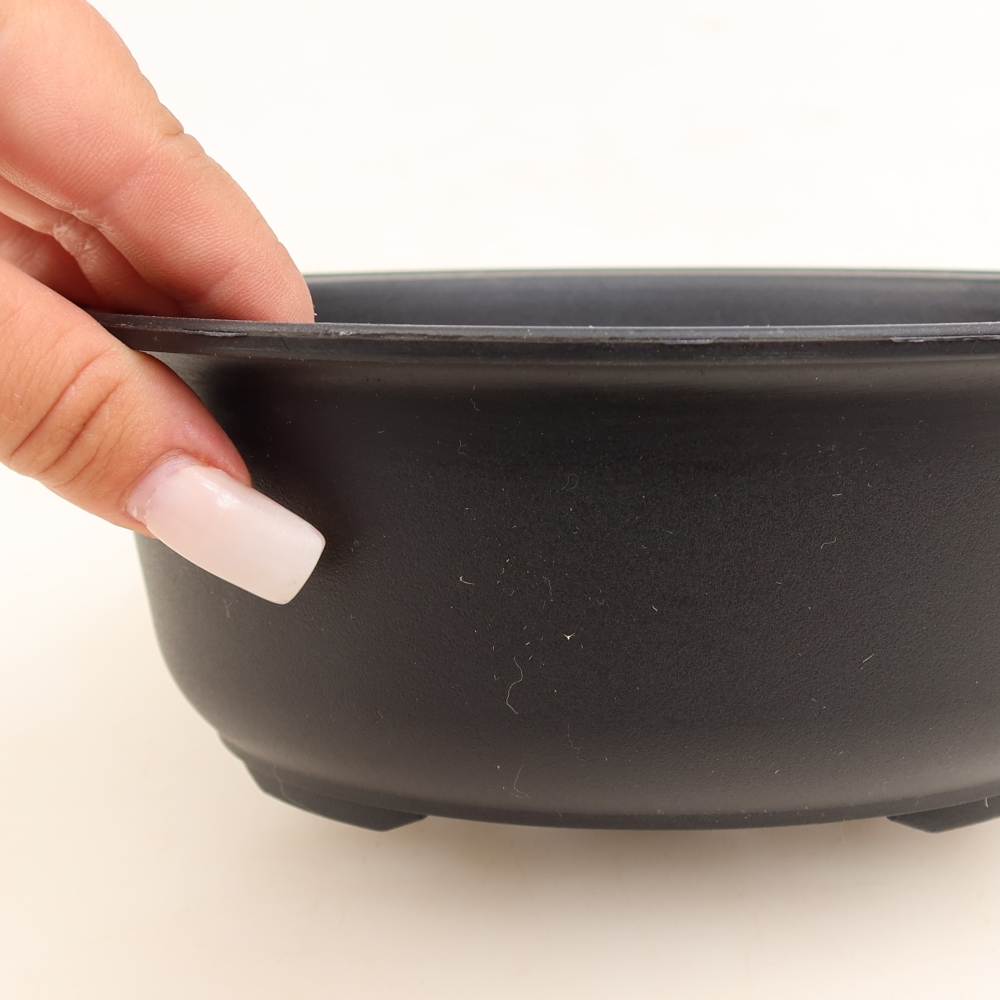 Vaso per bonsai in plastica MP-27 nero - 18,5 x 14,5 x 7 cm