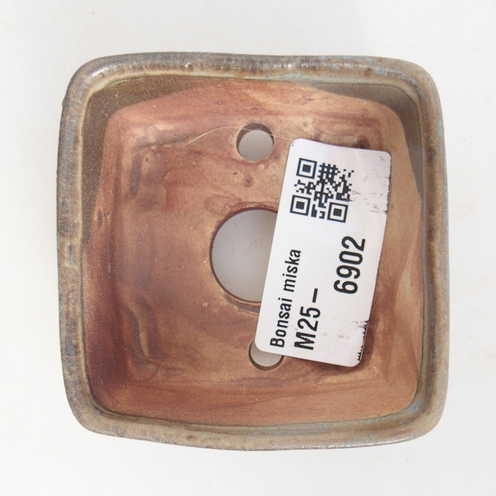 Ciotola per bonsai in ceramica 6 x 6 x 3 cm, marrone