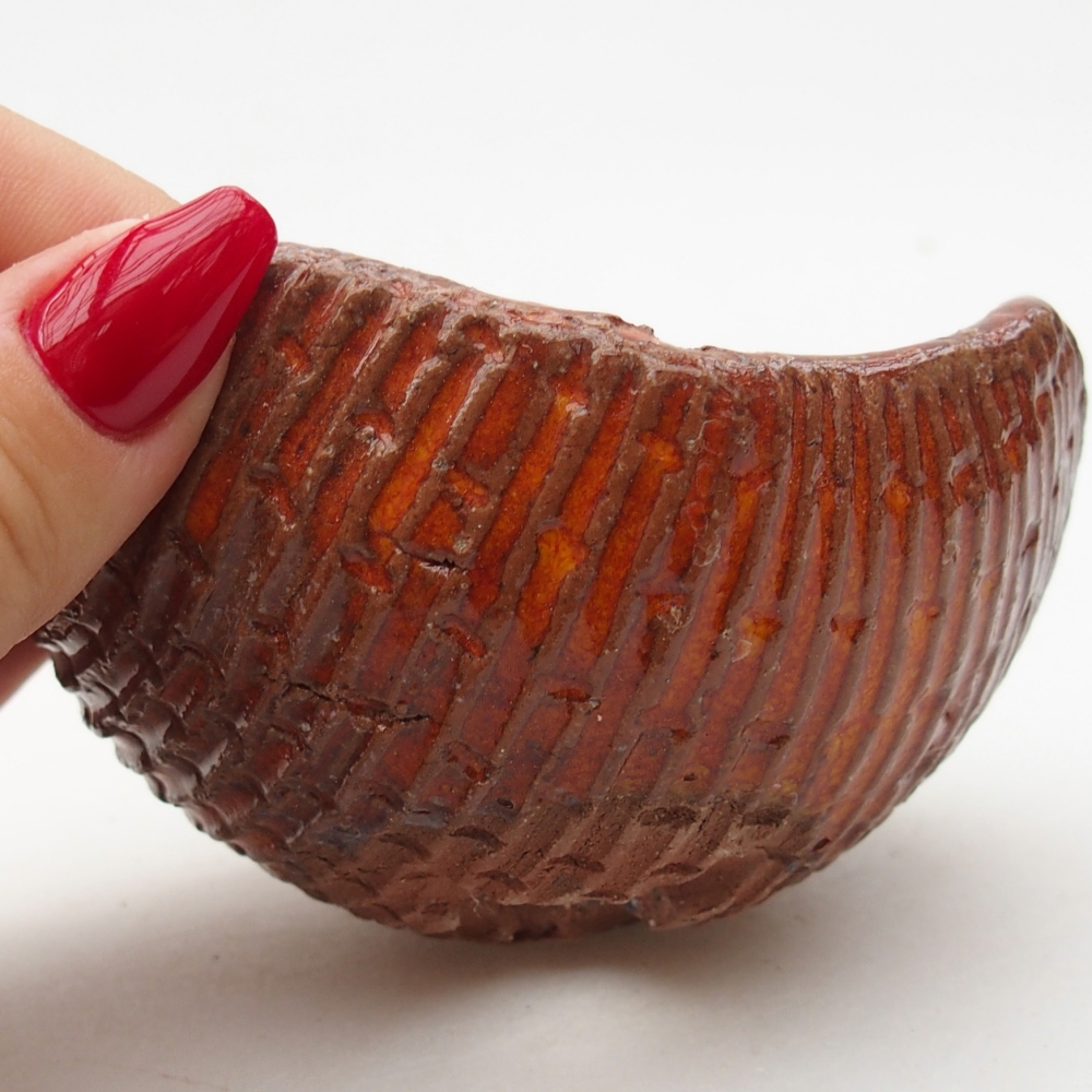 Conchiglia in ceramica 9 x 9 x 5 cm , colore arancione