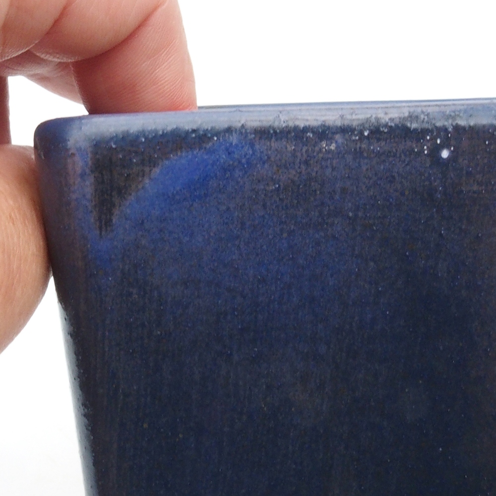 Ciotola bonsai in ceramica 8,5 x 8,5 x 10,5 cm, colore blu