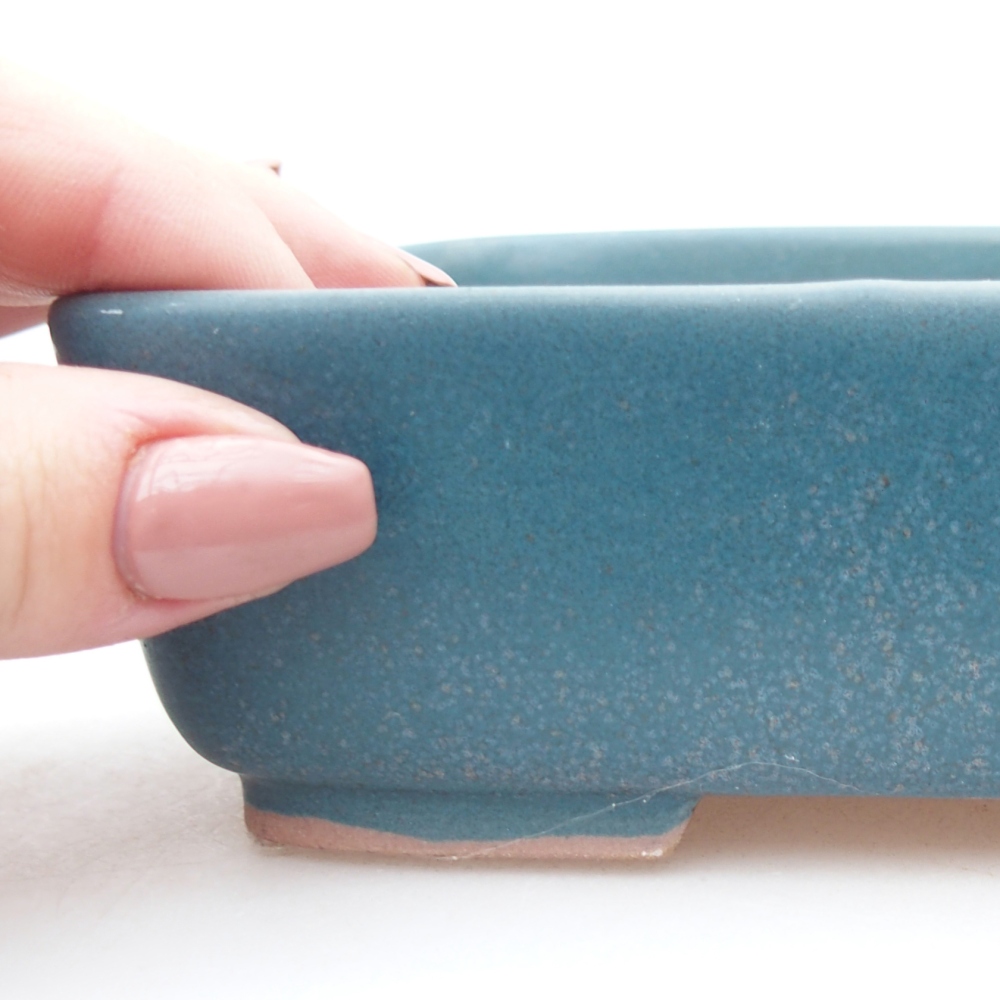 Ciotola per bonsai in ceramica 15 x 12 x 4,5 cm, colore blu