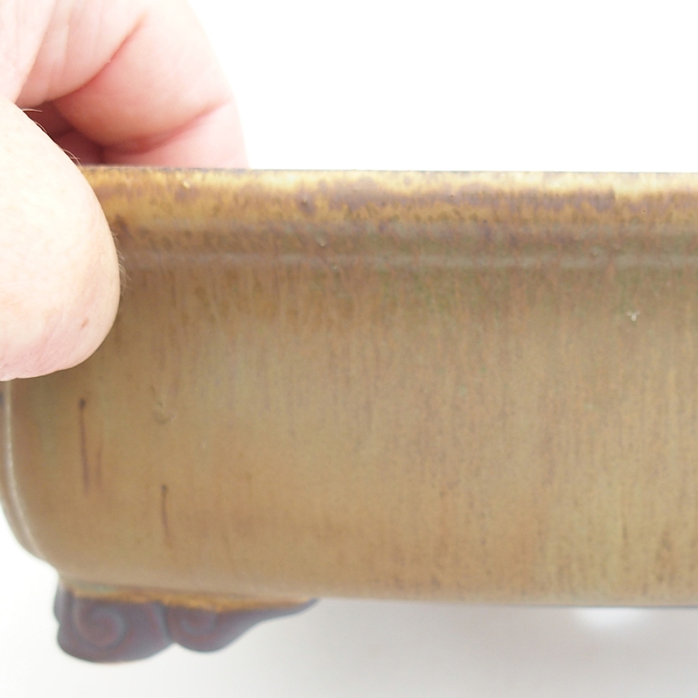 Ciotola per bonsai in ceramica 24,5 x 19 x 7 cm, verde