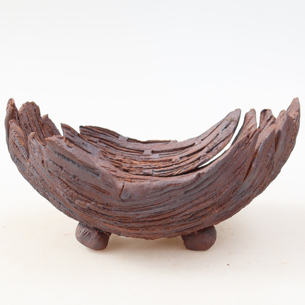 Conchiglia in ceramica  15 x 11 x 7,5 cm, colore marrone