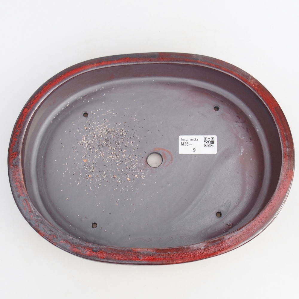 Ciotola per bonsai in ceramica 27 x 21 x 5,5 cm, colore rosso