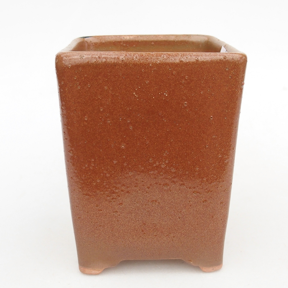 Ciotola per bonsai in ceramica 8,5 x 8,5 x 11,5 cm, marrone