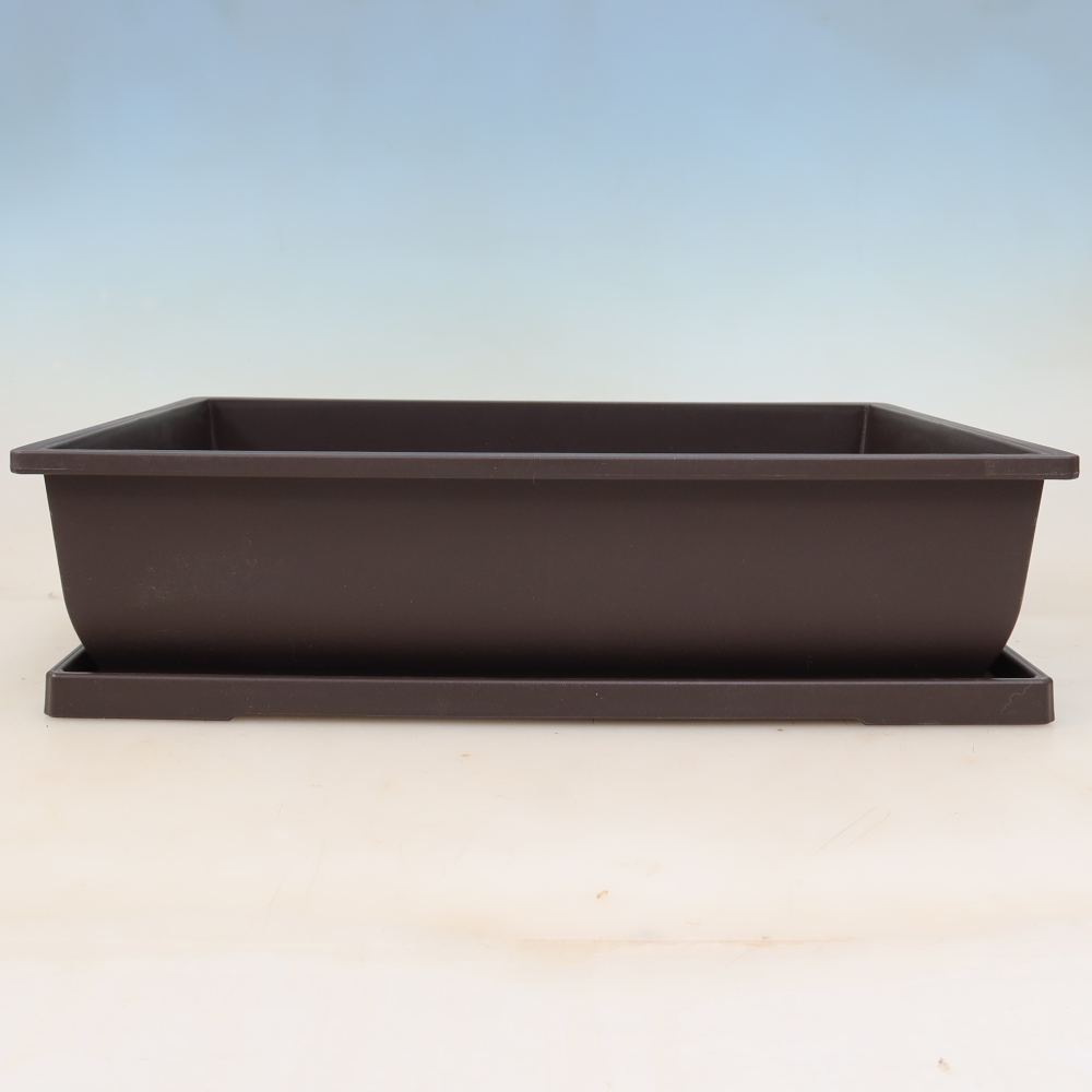 Vaso per bonsai + sottovaso in plastica MP-6 - 41 x 30,5 x 10 cm