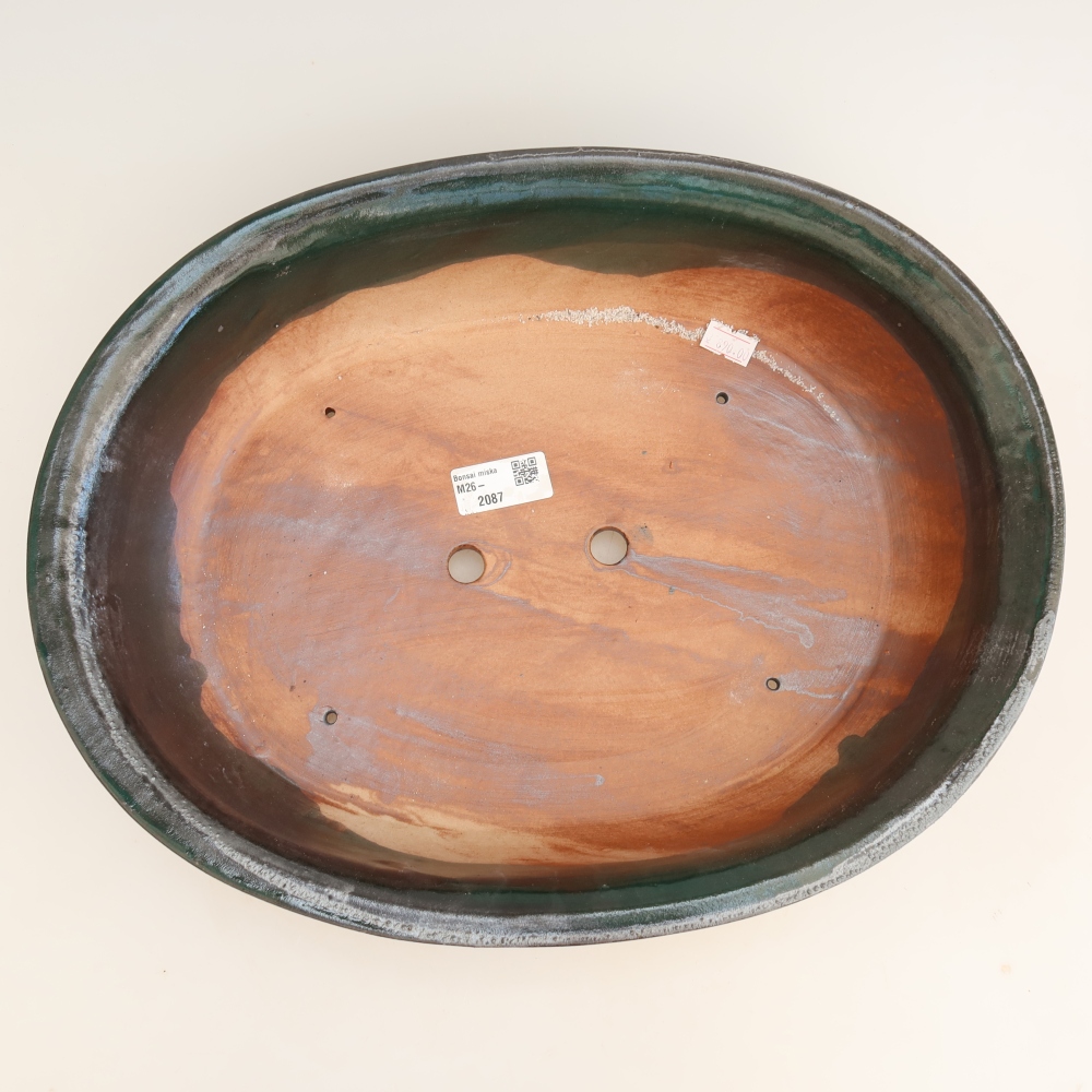 Vaso da bonsai in ceramica 36 x 28,5 x 8,5 cm, colore verde