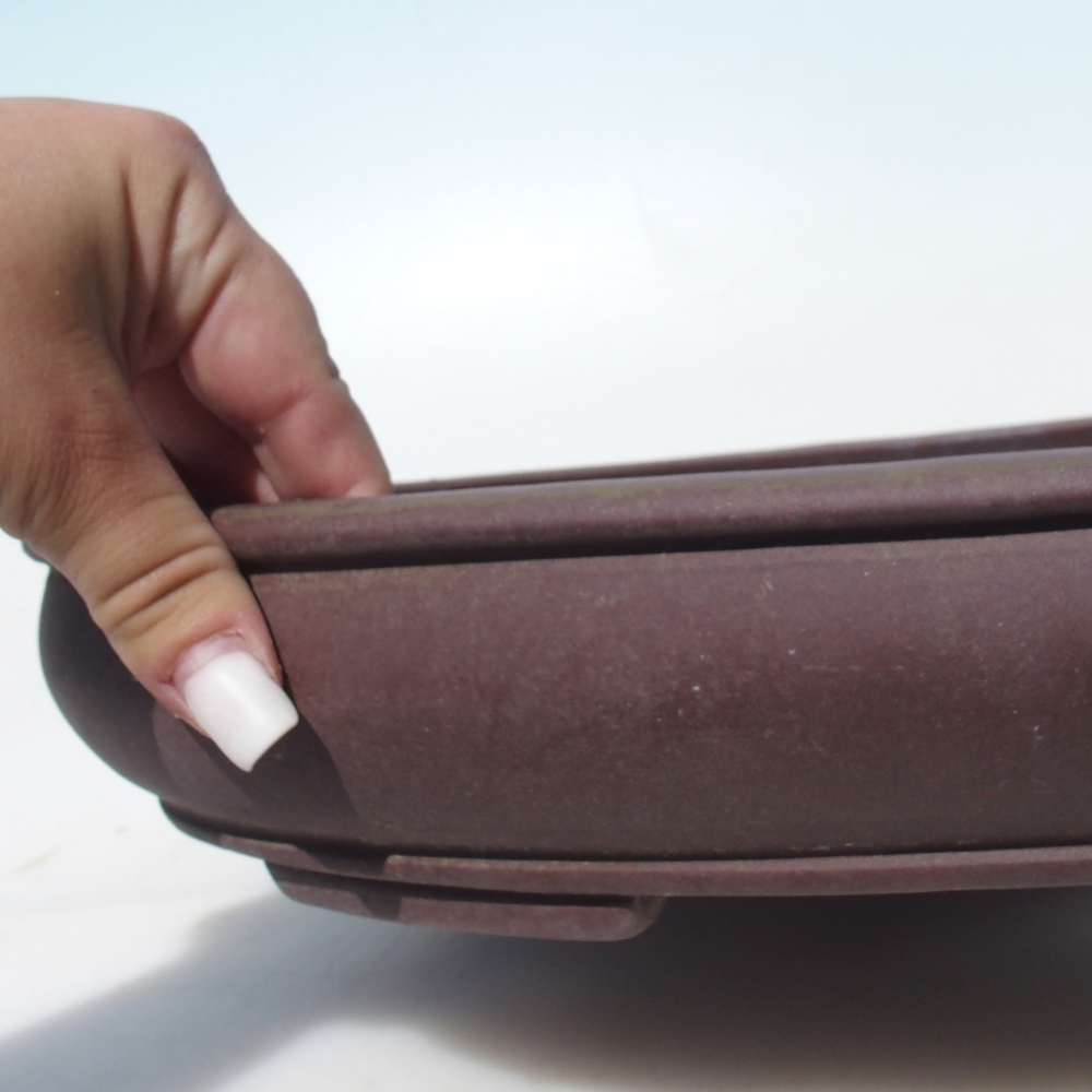 Ciotola per bonsai 41 x 33 x 6,5 cm - marrone