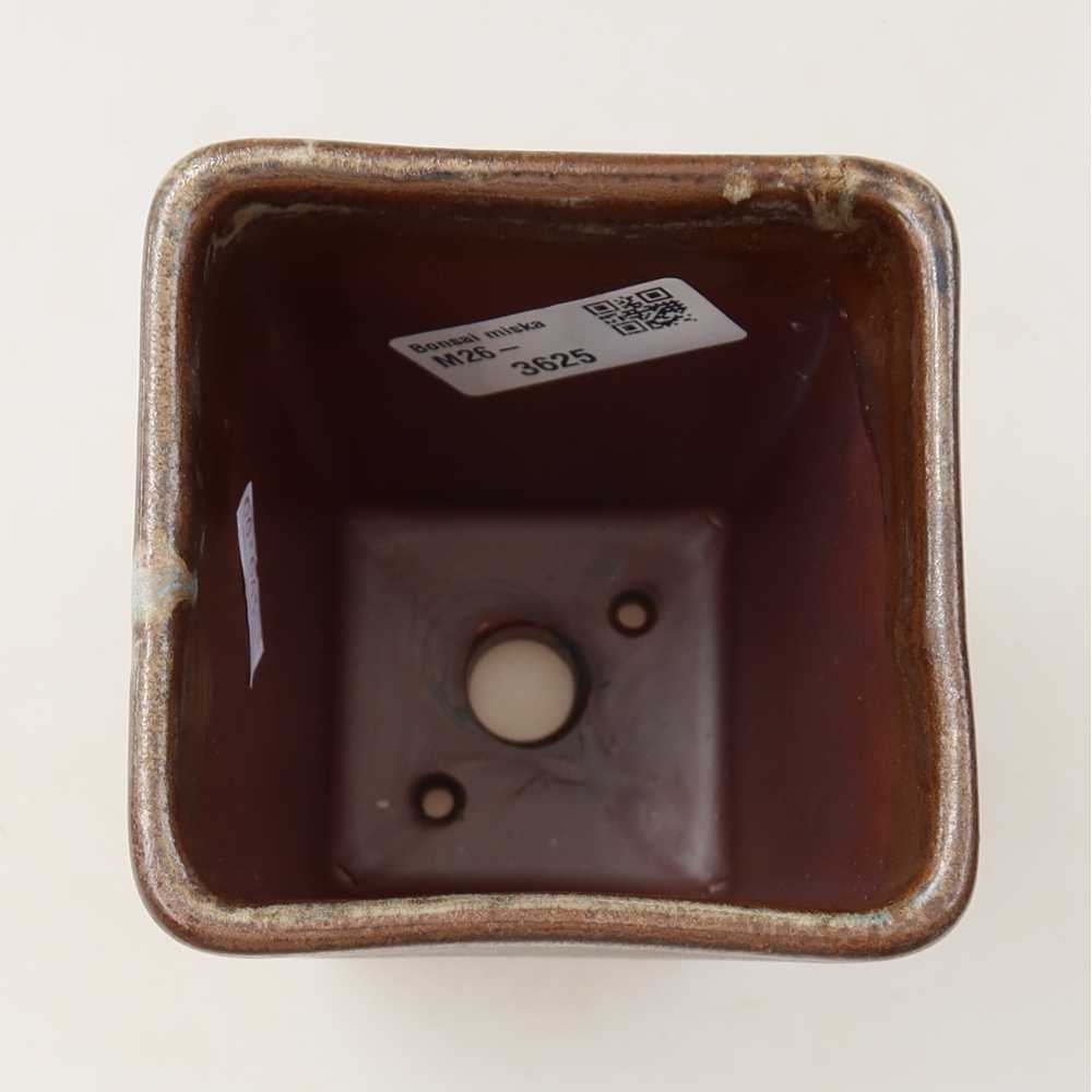 Ciotola per bonsai in ceramica 8,5 x 8,5 x 11 cm, marrone