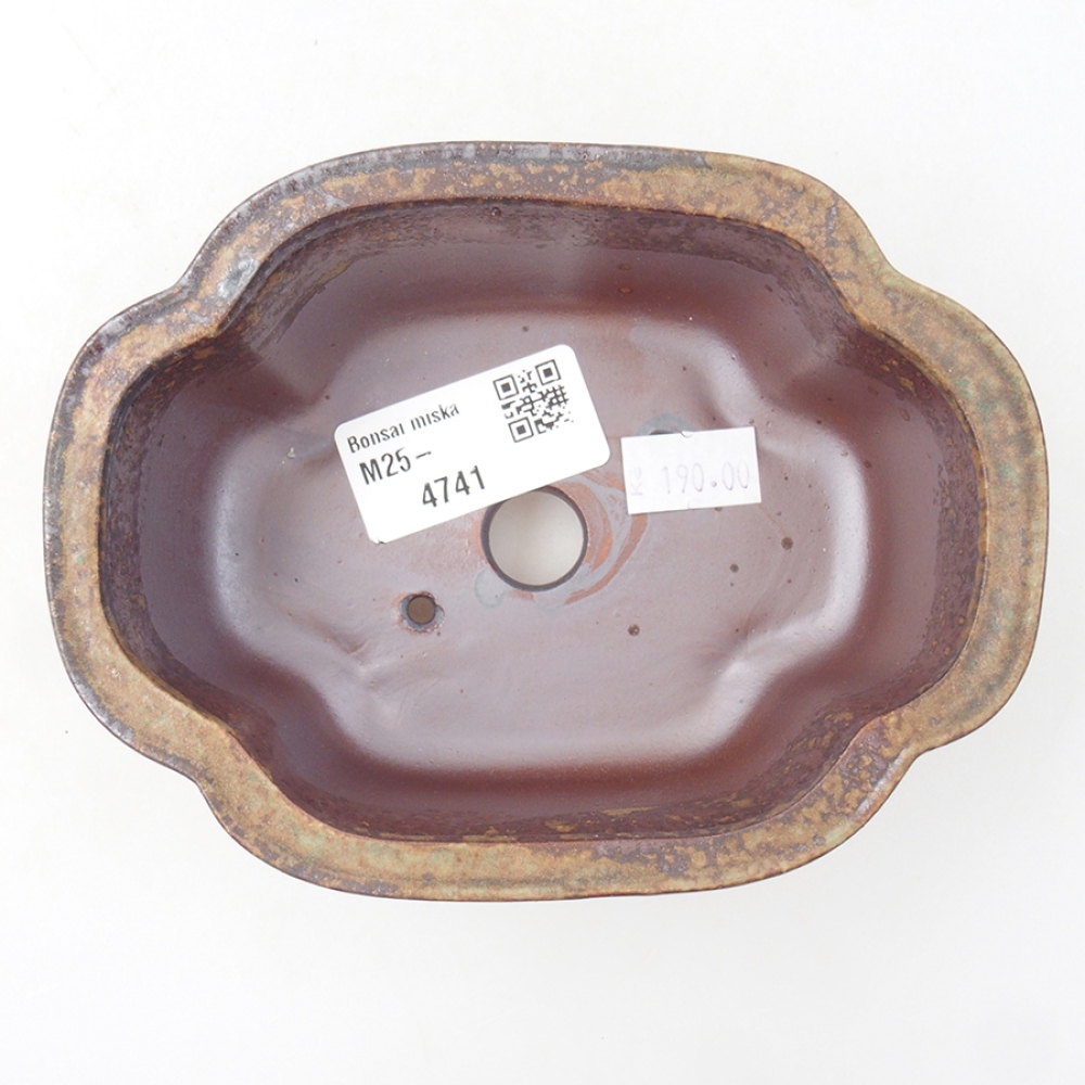 Ciotola per bonsai in ceramica 13,5 x 10 x 5 cm, colore marrone