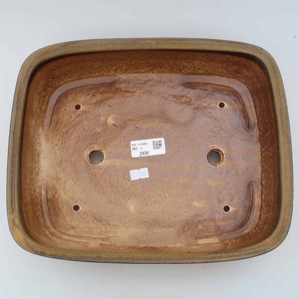 Vaso da bonsai in ceramica 30 x 24,5 x 7,5 cm, colore marrone