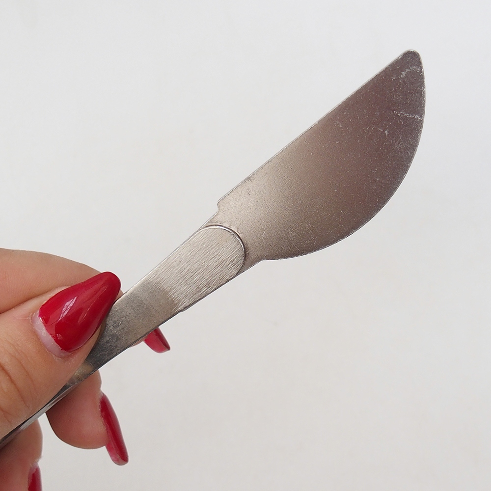 Spatola e pinzetta curva 22 cm - acciaio inox