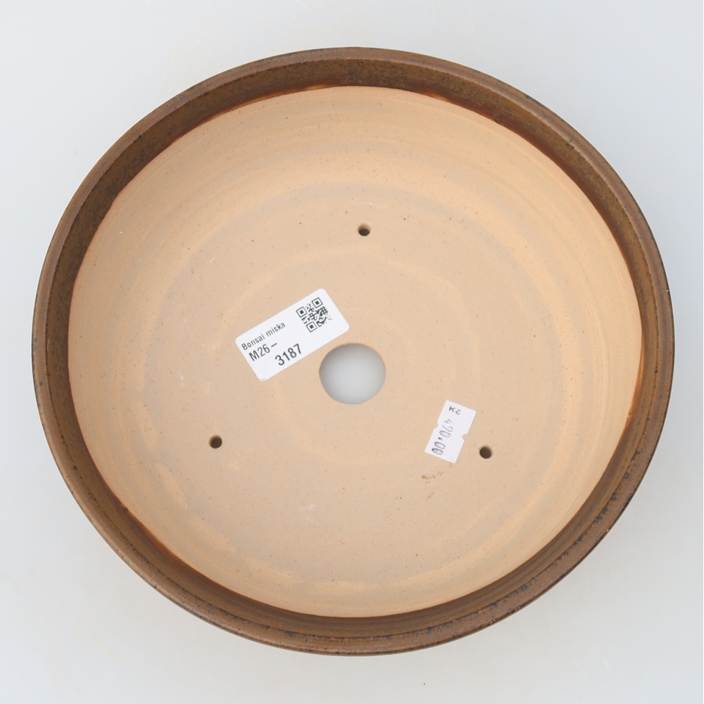Ciotola per bonsai in ceramica 21 x 21 x 6,5 cm, marrone