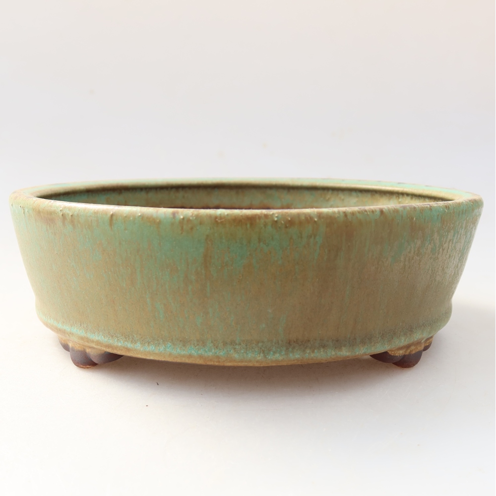 Ciotola per bonsai in ceramica 15,5 x 15,5 x 5 cm, verde