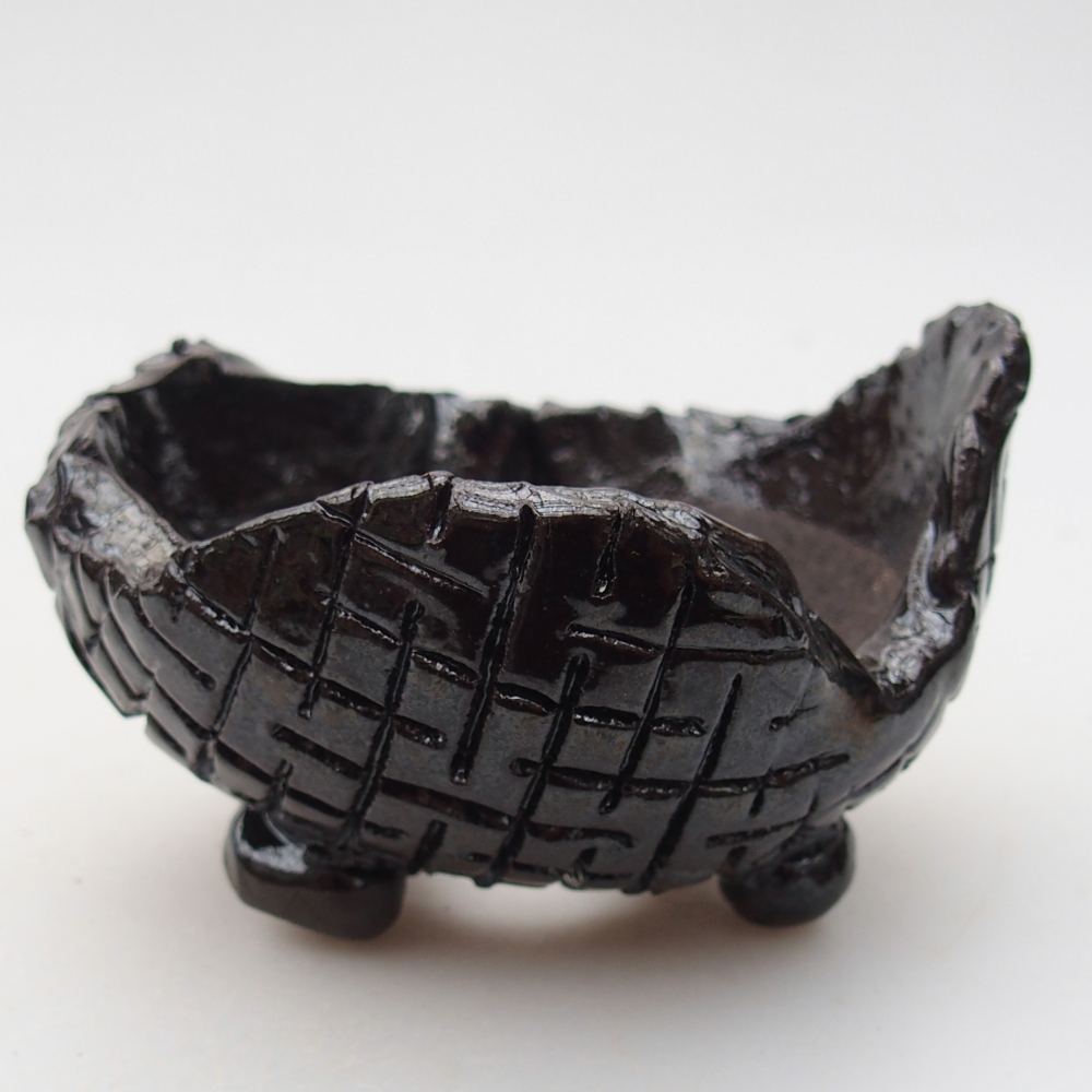 Conchiglia in ceramica 9 x 9 x 6 cm , colore nero