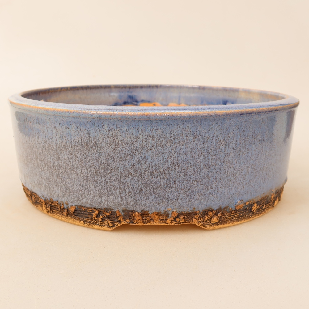 Vaso da bonsai in ceramica 23,5 x 23,5 x 8 cm, colore blu