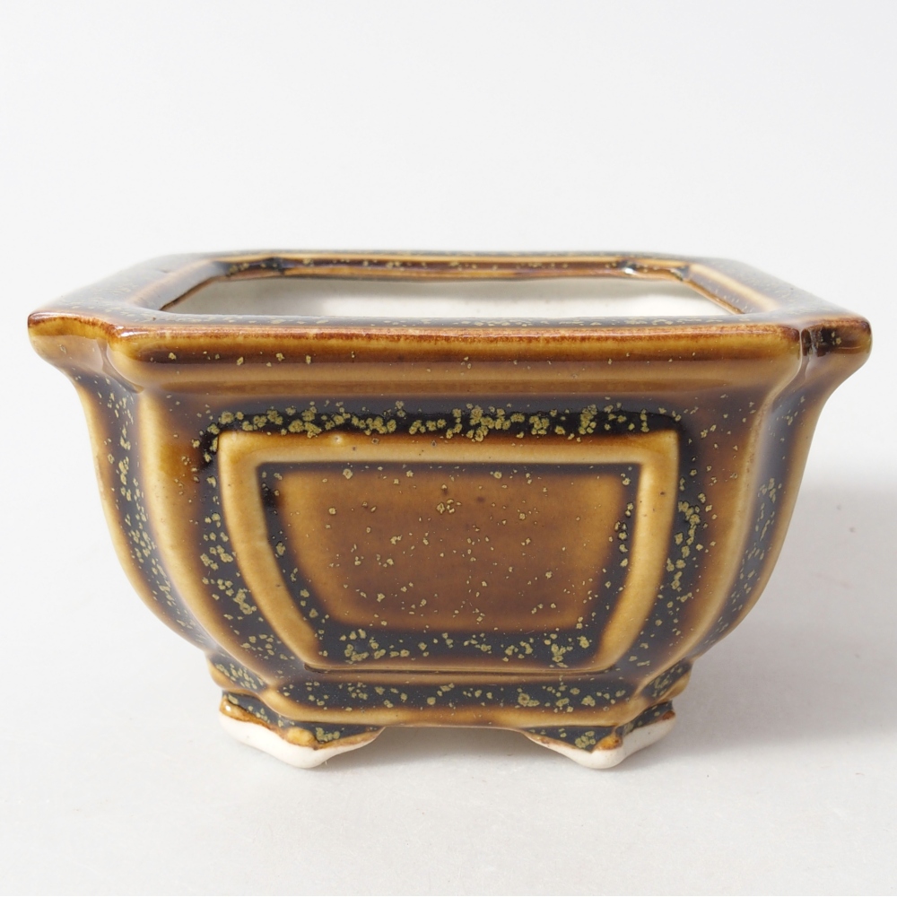 Ciotola bonsai in ceramica 11 x 11 x 7 cm, giallo