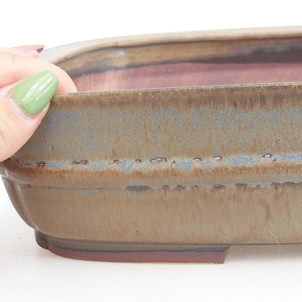 Ciotola bonsai in ceramica 29,5 x 24 x 7 cm, colore blu