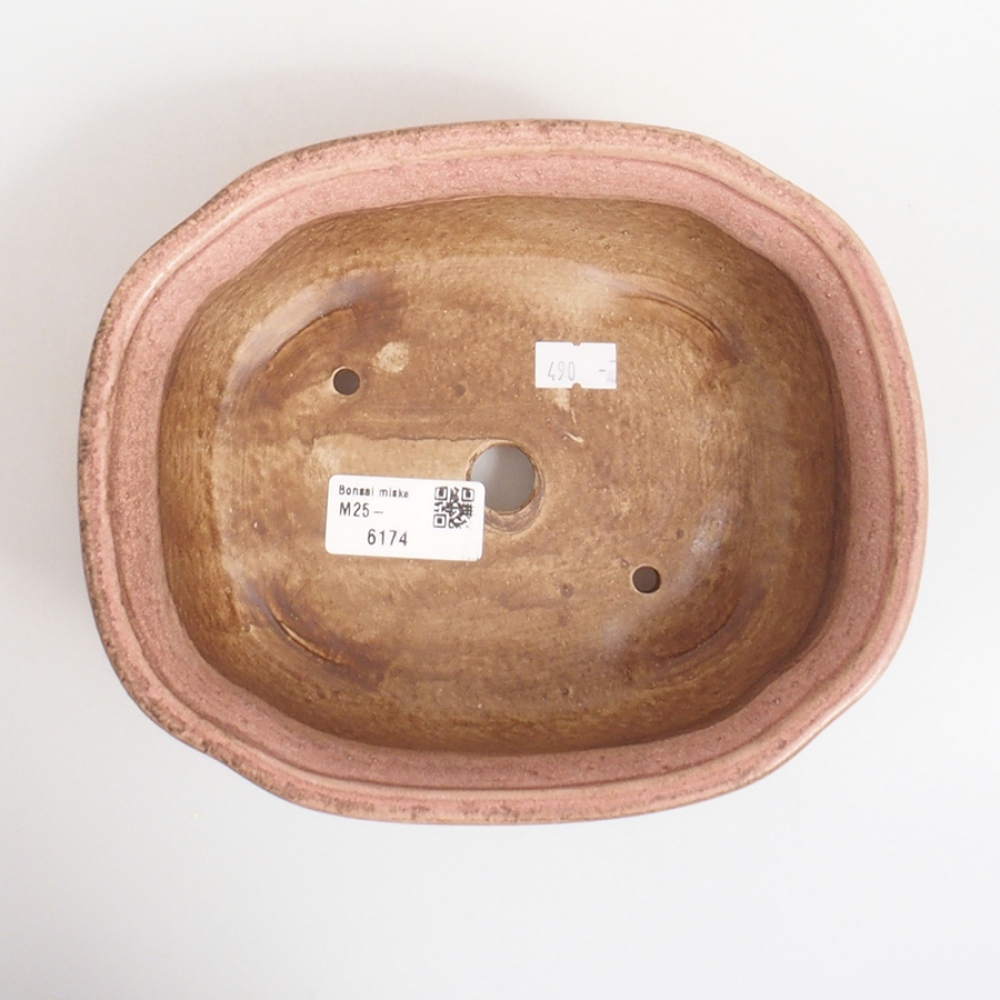 Ciotola per bonsai in ceramica 10 x 8,5 x 4 cm, marrone