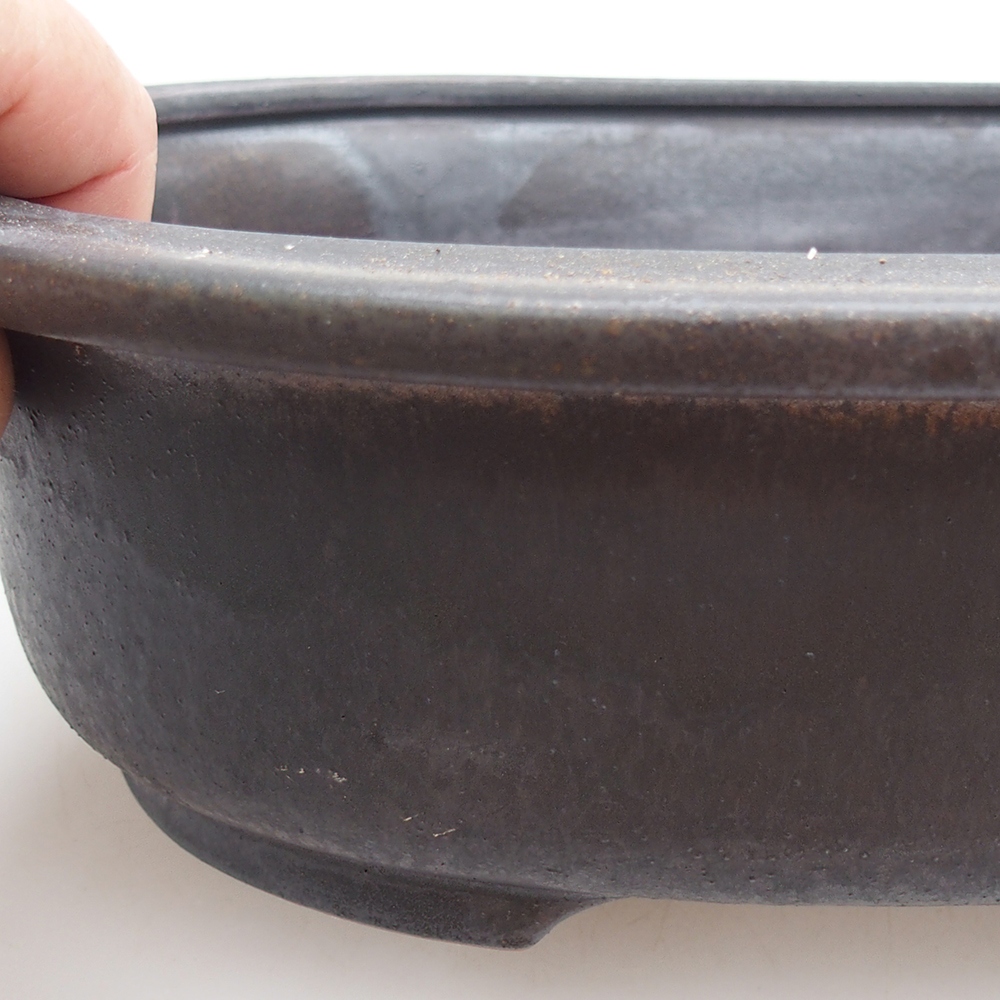 Ciotola bonsai in ceramica 25 x 20,5 x 8 cm, colore metallo