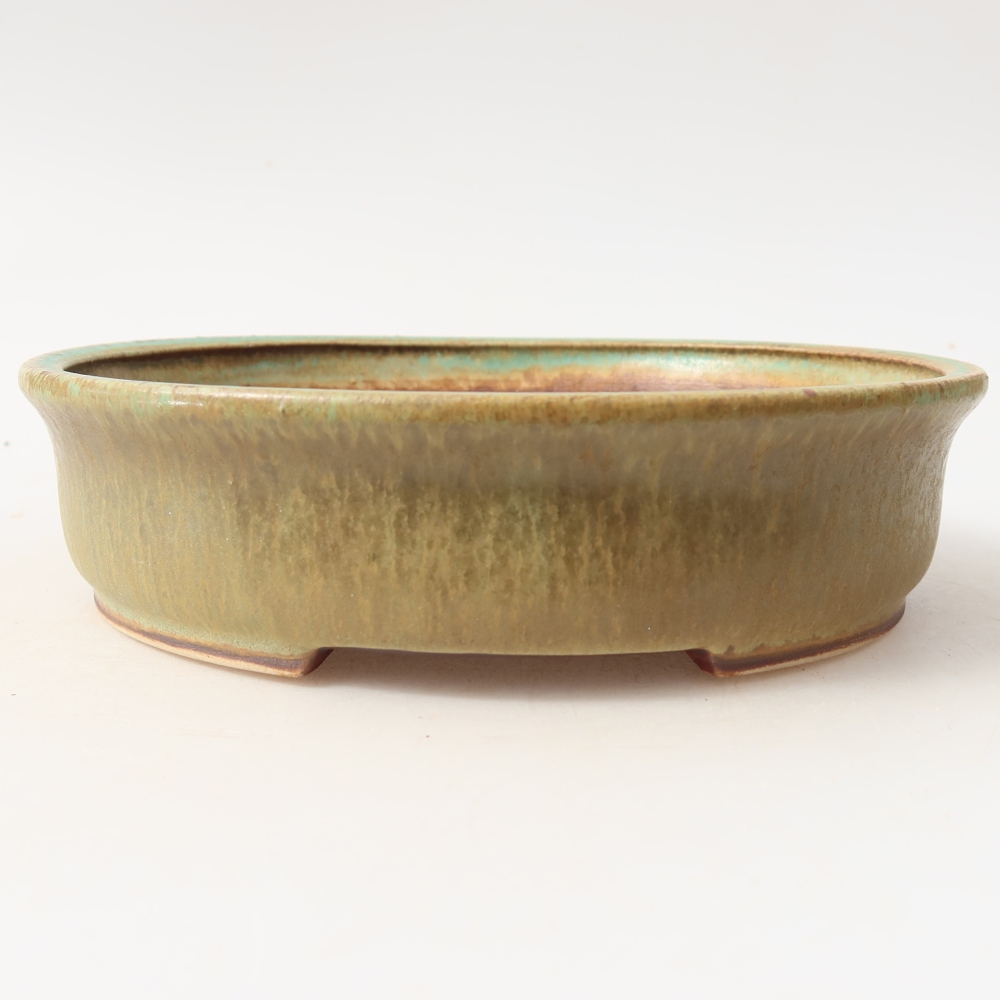 Ciotola per bonsai in ceramica 17,5 x 16 x 4,5 cm, verde