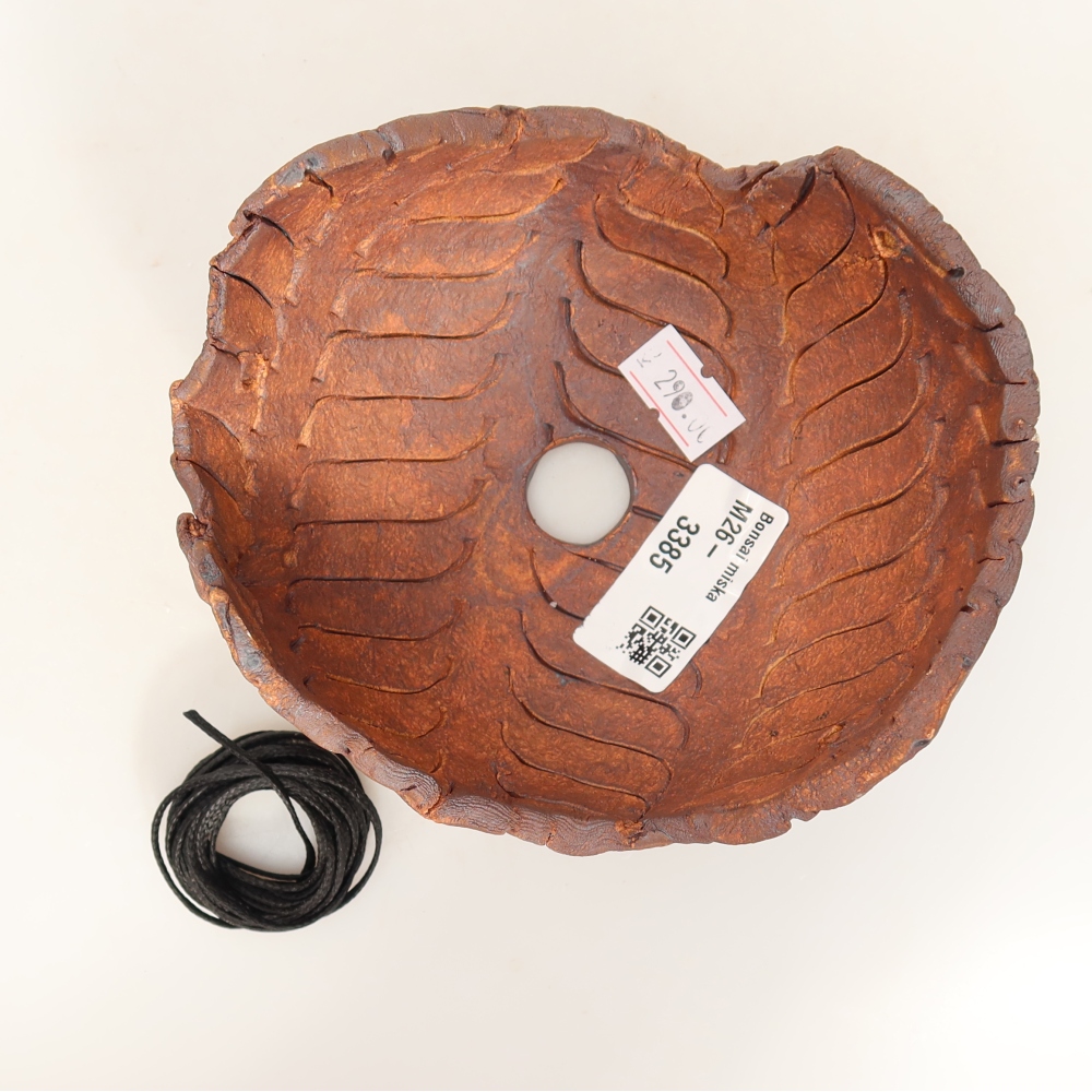 Contenitore in ceramica per Kokedama 13 x 11,5 x 8,5 cm, colore marrone