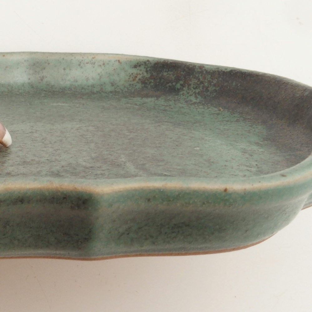 Piattino in ceramica H06 - 14 x 14 x 1,5 cm - verde