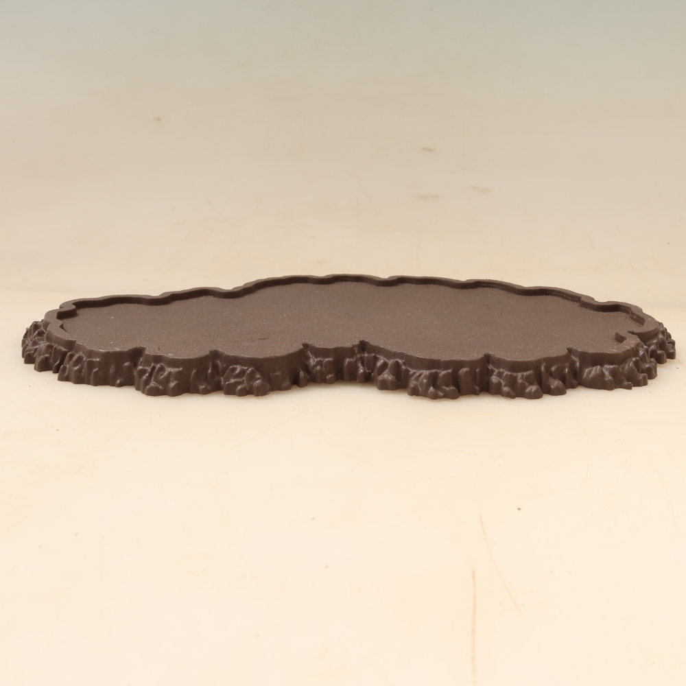 Base in plastica per bonsai 22,5 x 12 x 1 cm, colore marrone