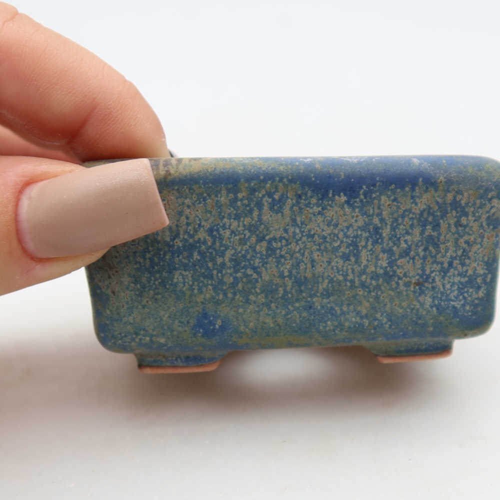 Ciotola bonsai in ceramica 7 x 7 x 3,5 cm, colore blu
