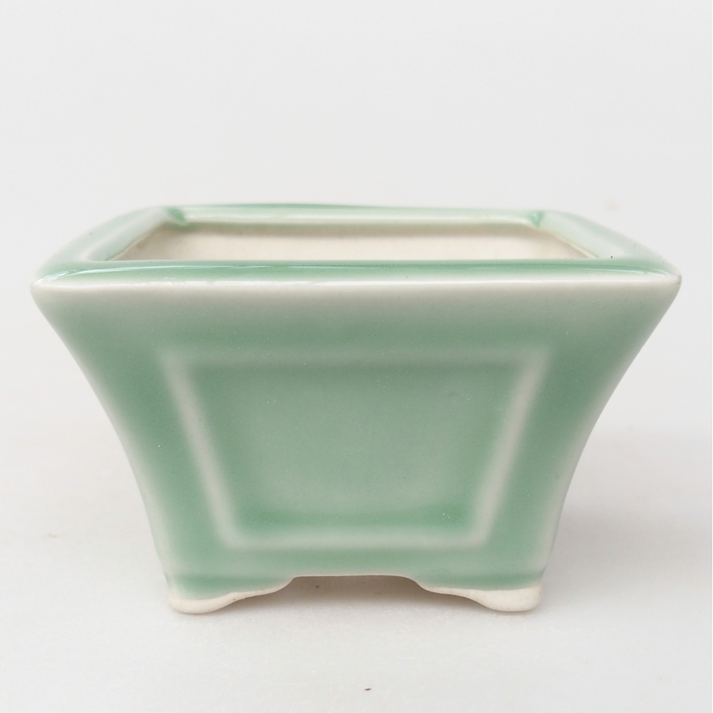 Ciotola per bonsai in ceramica 8,5 x 8,5 x 5 cm, verde