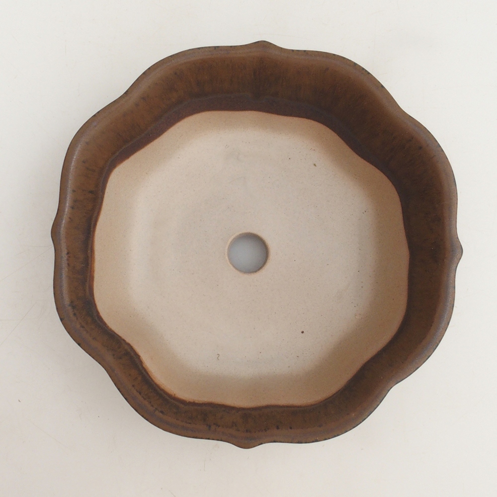 Ciotola per bonsai H06 - 14,5 x 14,5 x 5 cm - marrone