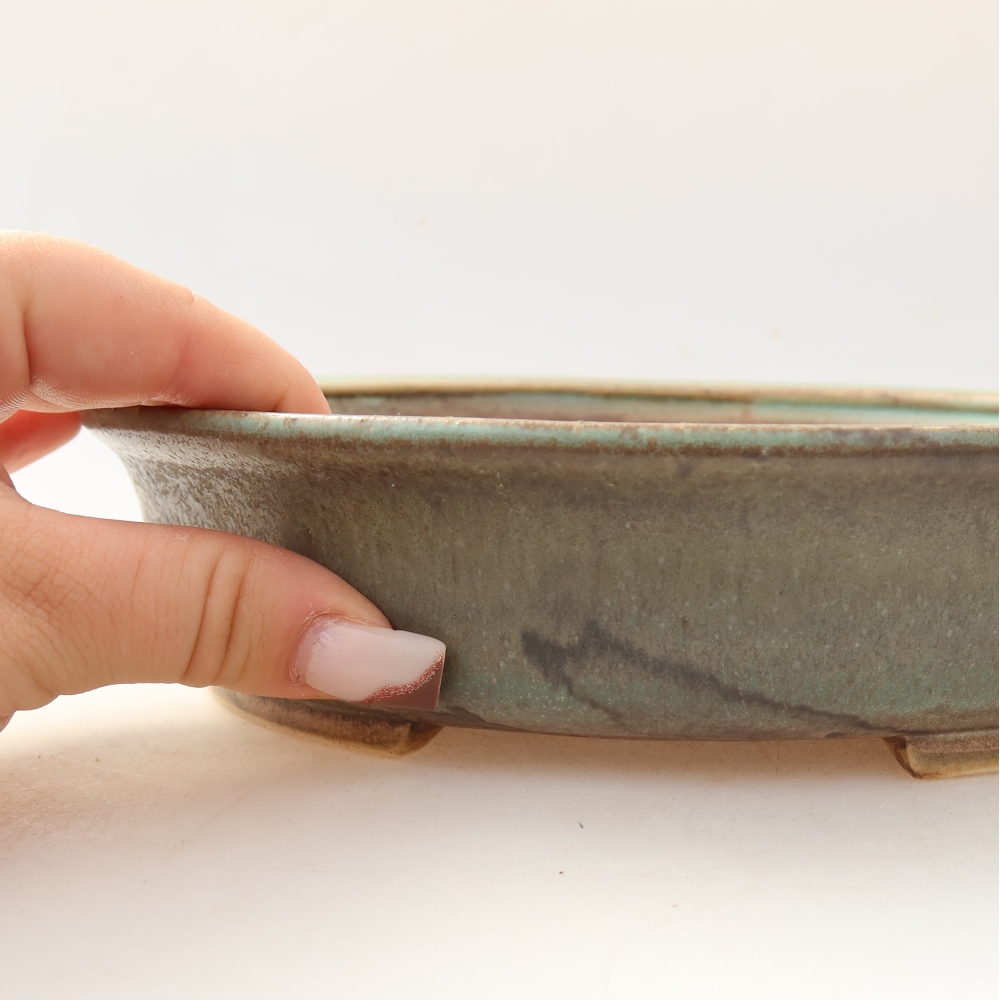 Ciotola bonsai in ceramica 21 x 19 x 5 cm, verde