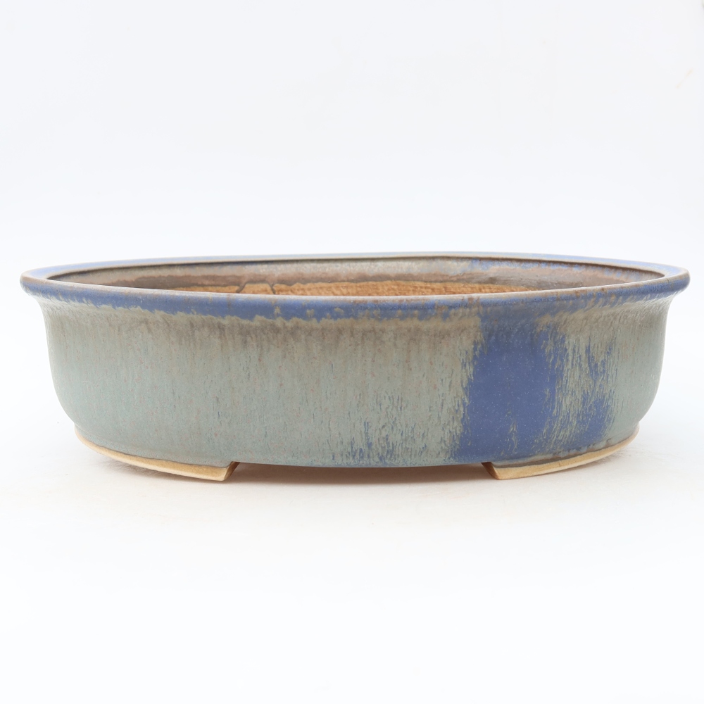 Vaso da bonsai in ceramica 31 x 27 x 7,5 cm, colore blu