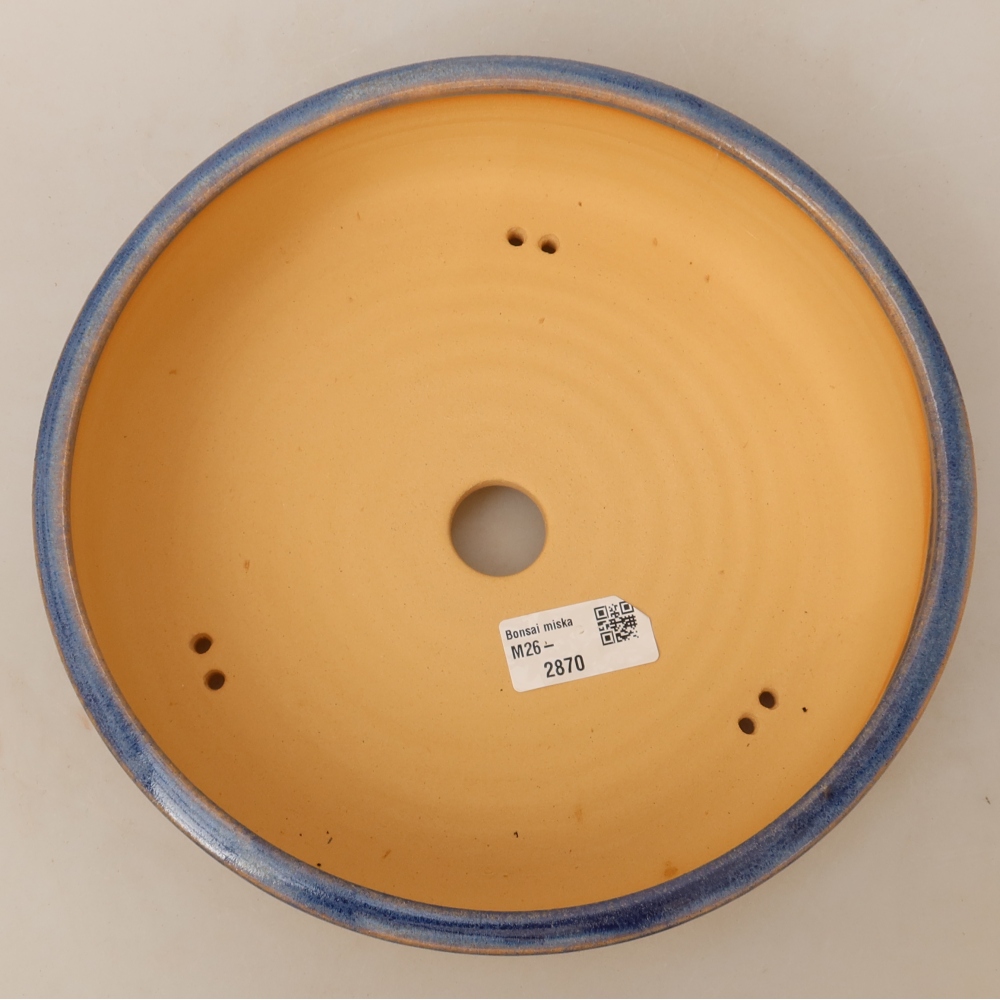 Vaso in ceramica per bonsai 23 x 23 x 6,5 cm, colore blu