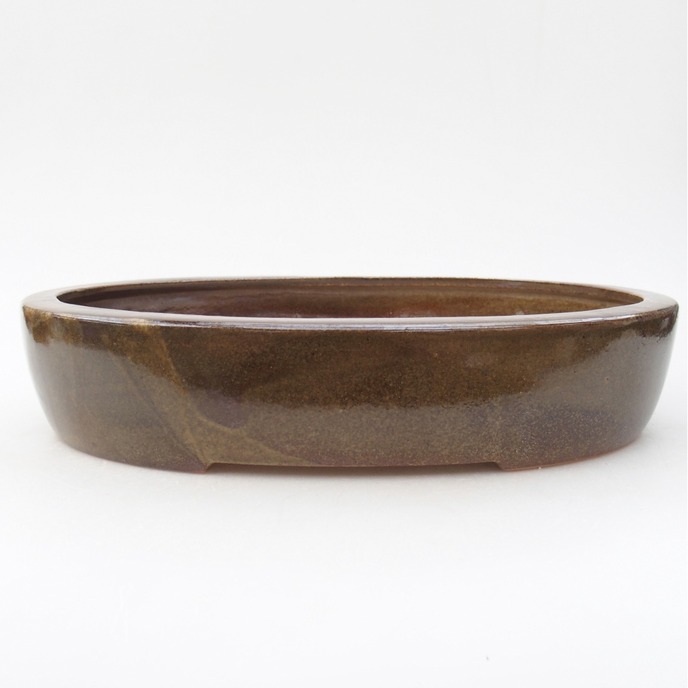 Ciotola per bonsai in ceramica 27 x 21 x 5,5 cm, marrone