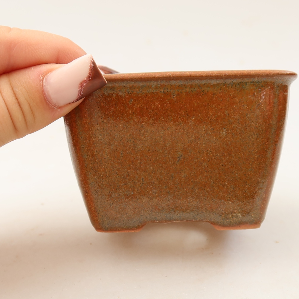 Ciotola per bonsai in ceramica 8,5 x 8,5 x 5,5 cm, marrone