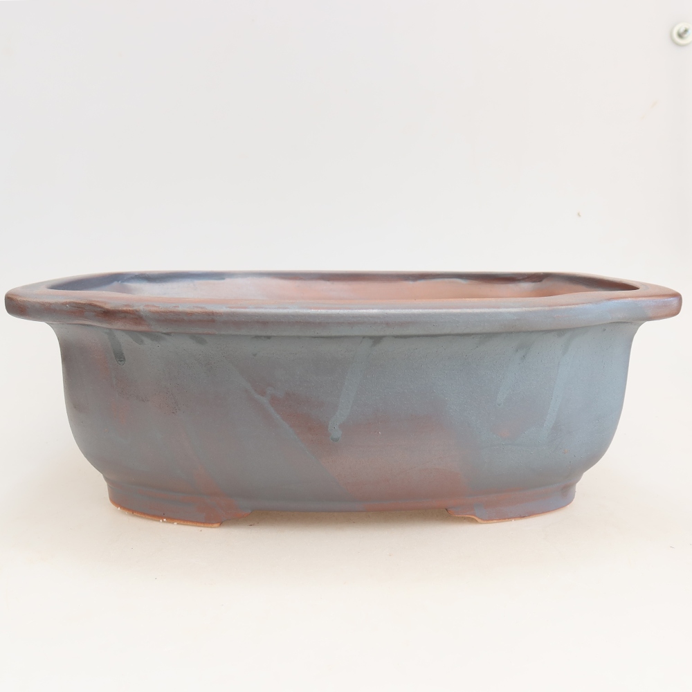 Vaso da bonsai in ceramica 30,5 x 25,5 x 10,5 cm, colore metallizzato