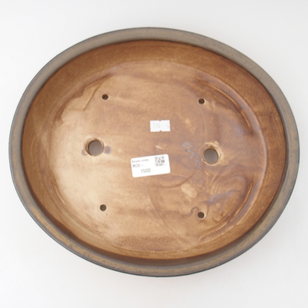 Ciotola per bonsai in ceramica 28,5 x 25 x 6 cm, marrone